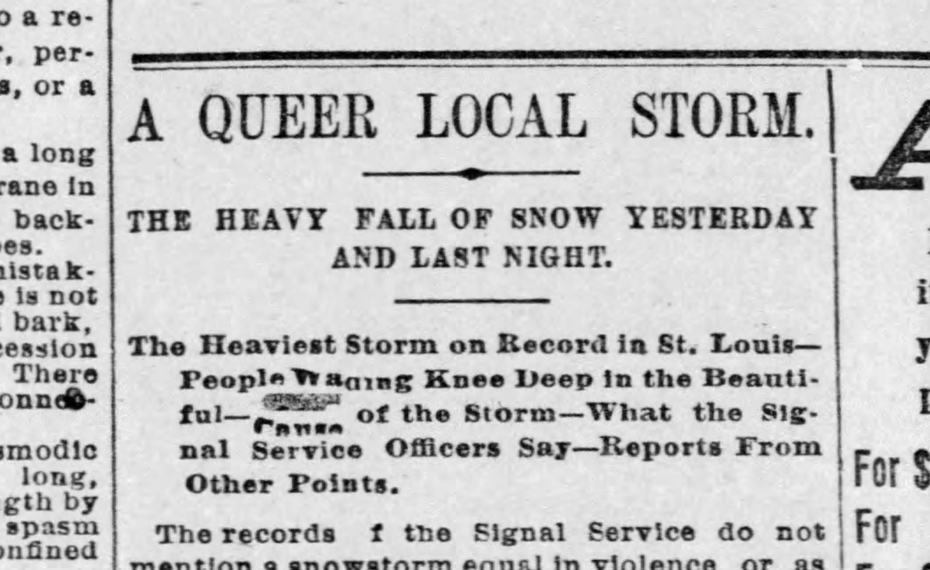 'A queer local storm'